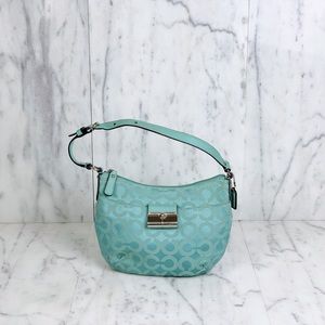 Coach Mini Kristin Turquoise Canvas Bag